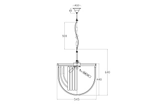 20MD3279-6 Светильник потолочный стекло/серебро d54*64см_s2