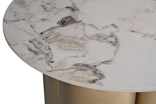 76AR-63043 Стол журнальный керамогранит белый d60*45см_s2