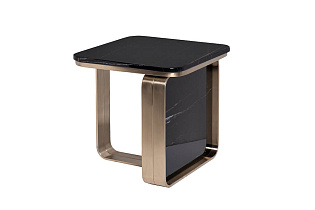 76AR-3183-STOL/ZH Стол журнальный иск. камень черный / золото 50*50*50см_s2