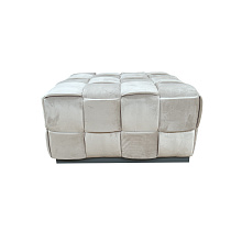 N-PUF-222 SVB Пуф плетеный, велюр светло-бежевый 60*60*30см_s2