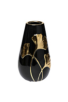 18H2817-20 Ваза керамич. черная с золотом «Гинкго» d14*24,5 см_s2 1 (превью)