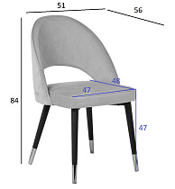 30C-12280 Стул велюр серо-бежевый 51*56*84см, наконечники мат.золото_s2