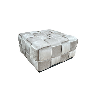 N-PUF-222 SVB Пуф плетеный, велюр светло-бежевый 60*60*30см_s2