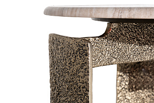 69-23305 Стол журнальный мраморный d60*63см_s2