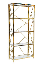GY-SH8711GOLD Стеллаж стекло прозр/золото 80*35*180см_s2