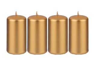 348-861 Набор свечей из 4 штук d4*7 см золотой металлик_s2
