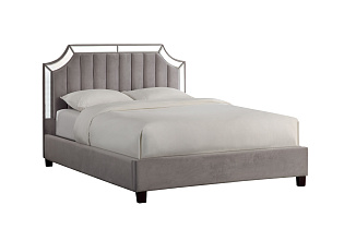 N-BD1894V GR Кровать с зеркальными вставками серая 214*172*127см_s2 2 (превью)