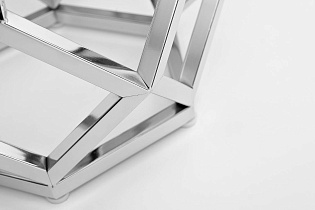 2KF111037-S Стол журнальный с мраморной столешницей d50*62см, цвет опоры серебро_s2