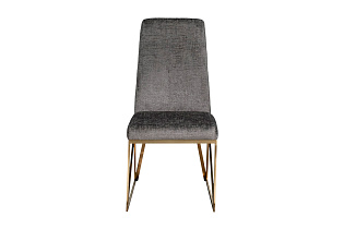 30C-20140 Стул велюр шенилл серый/браш.золото 49*65*99см_s2