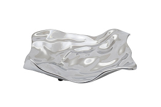 69-21219 Блюдо декор. металлич. цвет серебро 30,5*29*10см_s2