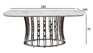 45EX-DT122-1 Стол обеденный светло-серый 180х100х76см (МДФ)_s2