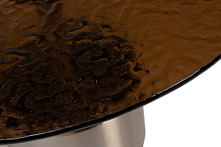 57EL-10852 Стол журнальный, стекло рельефное тонированное d 60*63*41см_s2