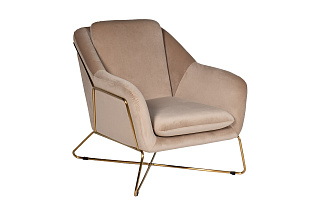 46AS-AR2976-BG Кресло велюр бежевый/мат.зол. 75*87*80см_s2