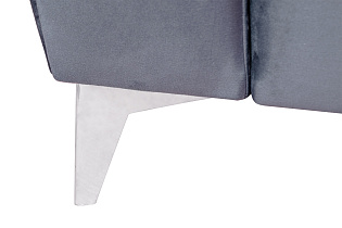 Диван Annette трехместный без мех,велюр сапфир Colt1006/хром 250*100*95_s2