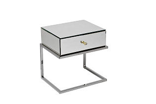 KFG131 Тумба зерк. с ящиком каркас н/ж сталь хром 50*40*50см_s2