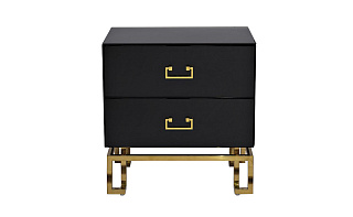 KFG059 Тумба c  2-мя ящиками черная/золото 55*40*58см_s2