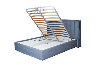 Кровать Odry c подъем.мех. шенилл синий Natur Sin 206*220*120_s2