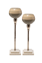 71PN-31802 Подсвечник стекл.на металл. ножке h42,5см_s2