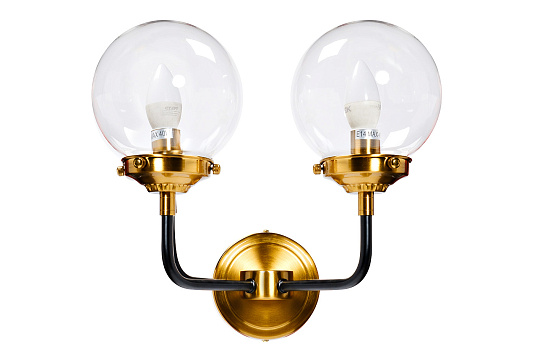 K2KG0521W-2 Бра Сфера (Simple) M латунь, стекло прозр. 32*23*h32 см_s2