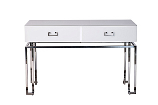 KFG070-NI Консоль 2 ящика белая/хром  120*42*77см_s2