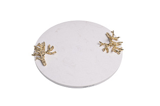 55RD6272  Поднос мраморный  с золотым декором  d34*8см_s2