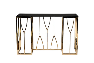 13RXC3102-GOLD Консоль стекло черн./золото 120*40*78см_s2