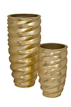 ZS2058-19 Кашпо волнистое цвет золото d30*50см_s2