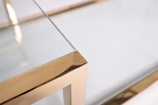 GY-SH8005GOLD  Стеллаж стекло прозр./золото 140*38*180 см_s2