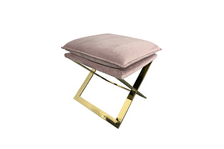 N-OT-188 PI GO Банкетка велюр розовый/золото 47*45*46см_s2