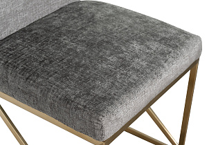 30C-20140 Стул велюр шенилл серый/браш.золото 49*65*99см_s2