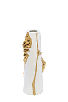 55RV5203M Ваза керамическая белая с золотым декором 10*9*24см_s2