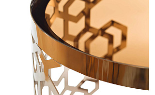 13RXCT8012-GOLD Стол журнальный стекло коричн./роз.зол. 90*90*40_s2