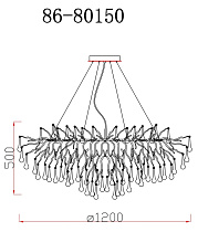 86-80150 Люстра круглая d.120*h.38см, металл цвет золото_s2