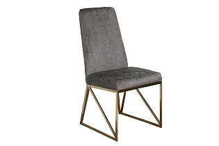 30C-20140 Стул велюр шенилл серый/браш.золото 49*65*99см_s2