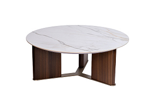 76AR-501C-STOL/ZH Стол журнальный круглый иск.камень белый d90*35.5см_s2