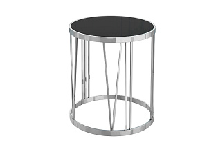 GY-ET7738 Стол журнальный черное стекло/хром d50*55см_s2