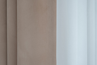 121GD-00019  Портьера Silkу 5 бежевая на подкладке 275*260_s2