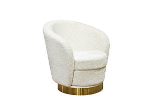 Кресло Napoli вращающееся, иск.мех кремовое Sheepskin 76*76*76см_s2