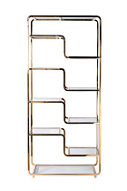 46AS-SH1652-GOLD Стеллаж золотистый/прозр. стекло 90*40*200см_s2