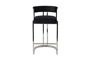 GY-B8216-BL Стул барный, велюр черный/хром  49*55*85см_s2