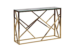 GY-CST2051214GOLD Консоль прозрачное стекло/золото30*115*78см_s2