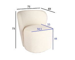 30C-13750 Кресло букле белое 73*69*73см_s2