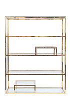 GY-SH8005GOLD  Стеллаж стекло прозр./золото 140*38*180 см_s2