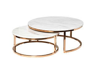 57EL-CT101А Стол журнальный(набор из 2 шт) d100*41/d80*34см_s2