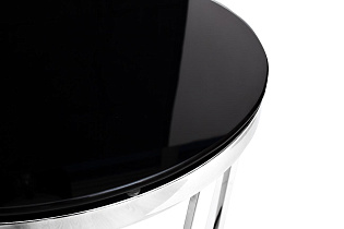 GY-ET7738 Стол журнальный черное стекло/хром d50*55см_s2