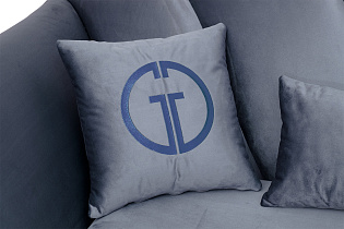 Диван Annette трехместный без мех,велюр сапфир Colt1006/хром 250*100*95_s2