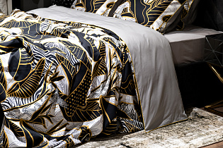 130HB-00001 Пододеяльник Тропики принт 230*210 золото/серый_s2