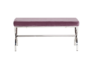 47ED-BEN006-LL Банкетка дымчато-сиреневый велюр/хром 99*43*46см_s2