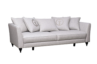 Диван Сорренто(Sorrento)(K) 230M трехм.раск c кантом,рогожка св.беж Santo1902-SECRU+Nev83 230*101*86_s2