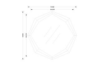 19-OA-9122 Зеркало 8 граней 100*100см_s2